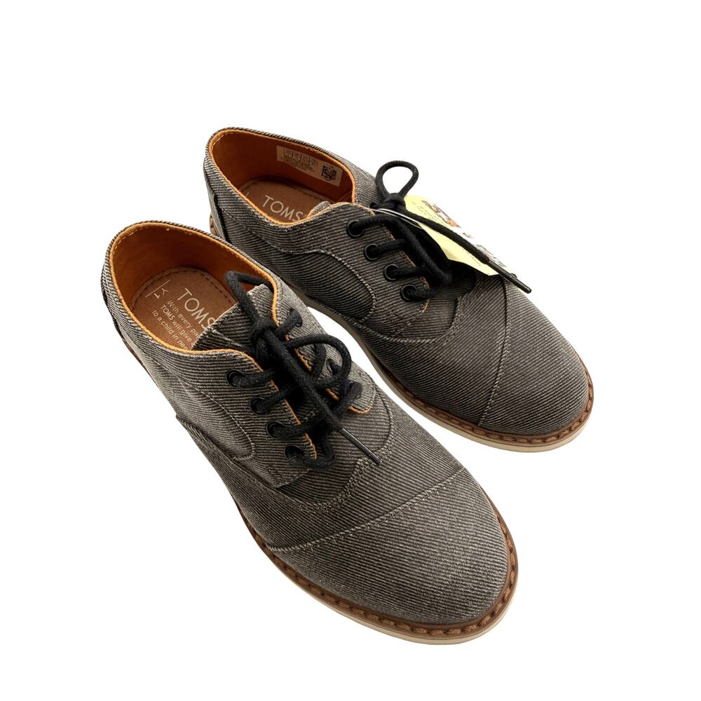 TOMS Boys - Brogue Wingtip Oxford Dress Shoes Gray Size 1 New with Tag